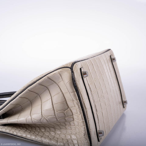 Hermès Birkin 30 HSS Beton & Graphite Matte Alligator Brushed Palladium Hardware