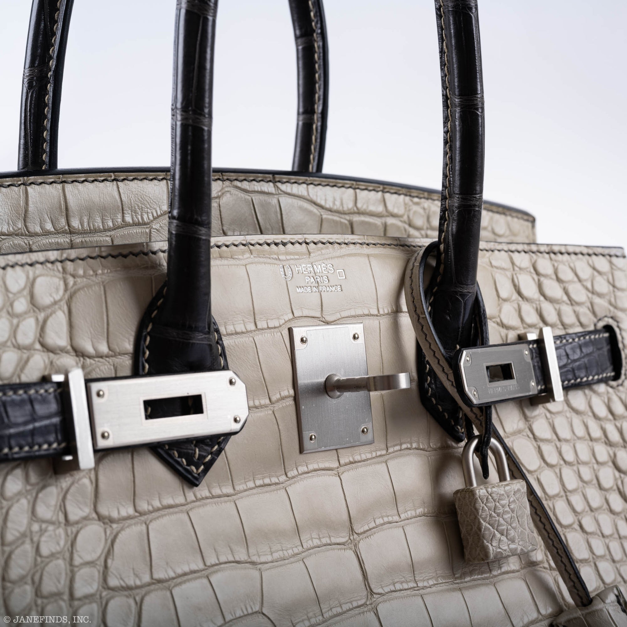 Hermès Birkin 30 HSS Beton & Graphite Matte Alligator Brushed Palladium Hardware