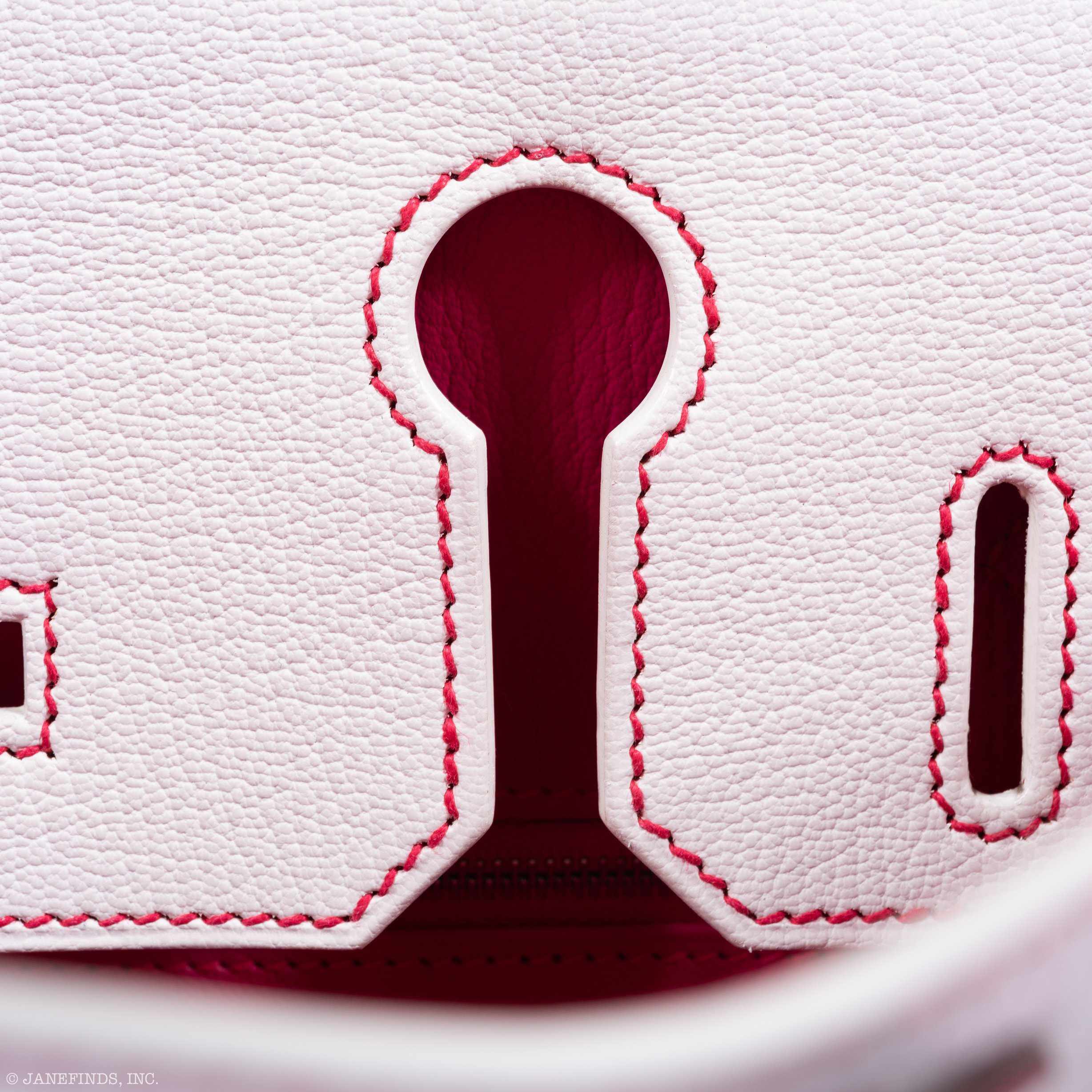 Hermès Birkin 30 HSS Bi-Color White & Fuchsia Chevre Palladium Hardware