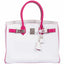Hermès Birkin 30 HSS Bi-Color White & Fuchsia Chevre Palladium Hardware