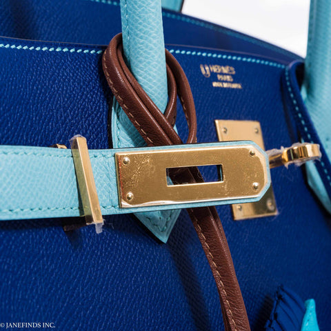 Hermès Birkin 30 HSS Blue Electric & Blue Atoll Epsom Gold Hardware