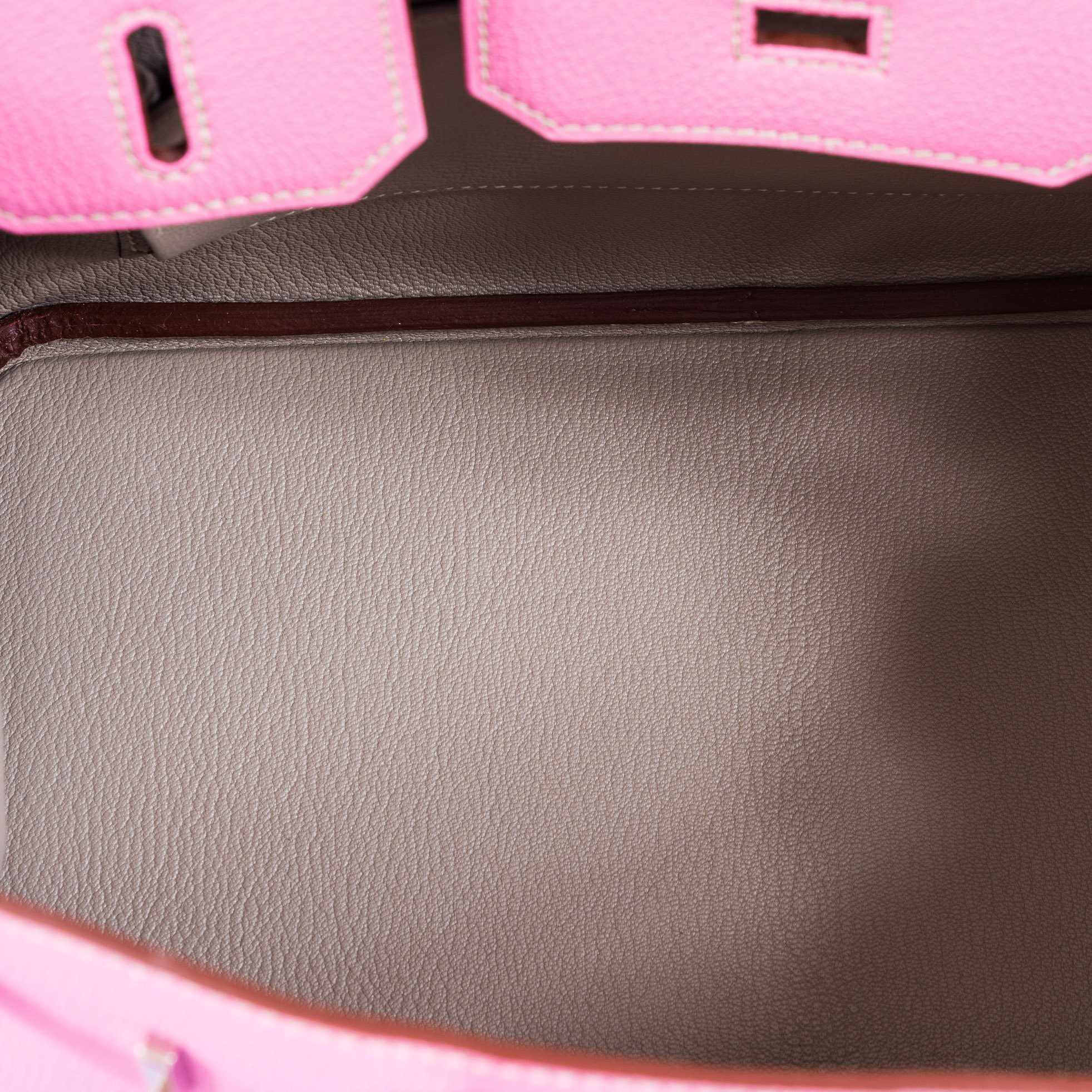 Hermès Birkin 30 HSS Bubblegum/Gris Tourterelle Chèvre Palladium Hardware