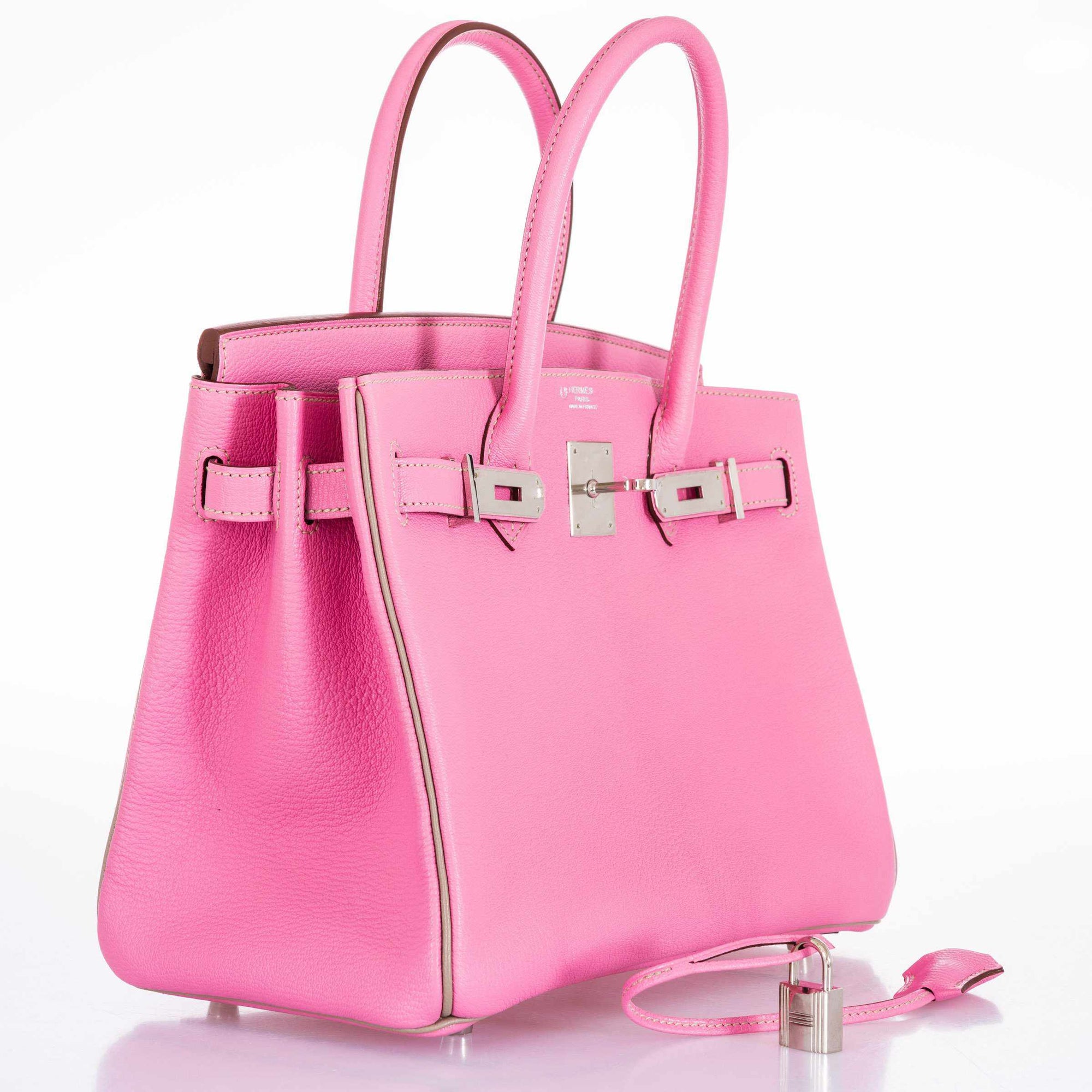 Hermès Birkin 30 HSS Bubblegum/Gris Tourterelle Chèvre Palladium Hardware