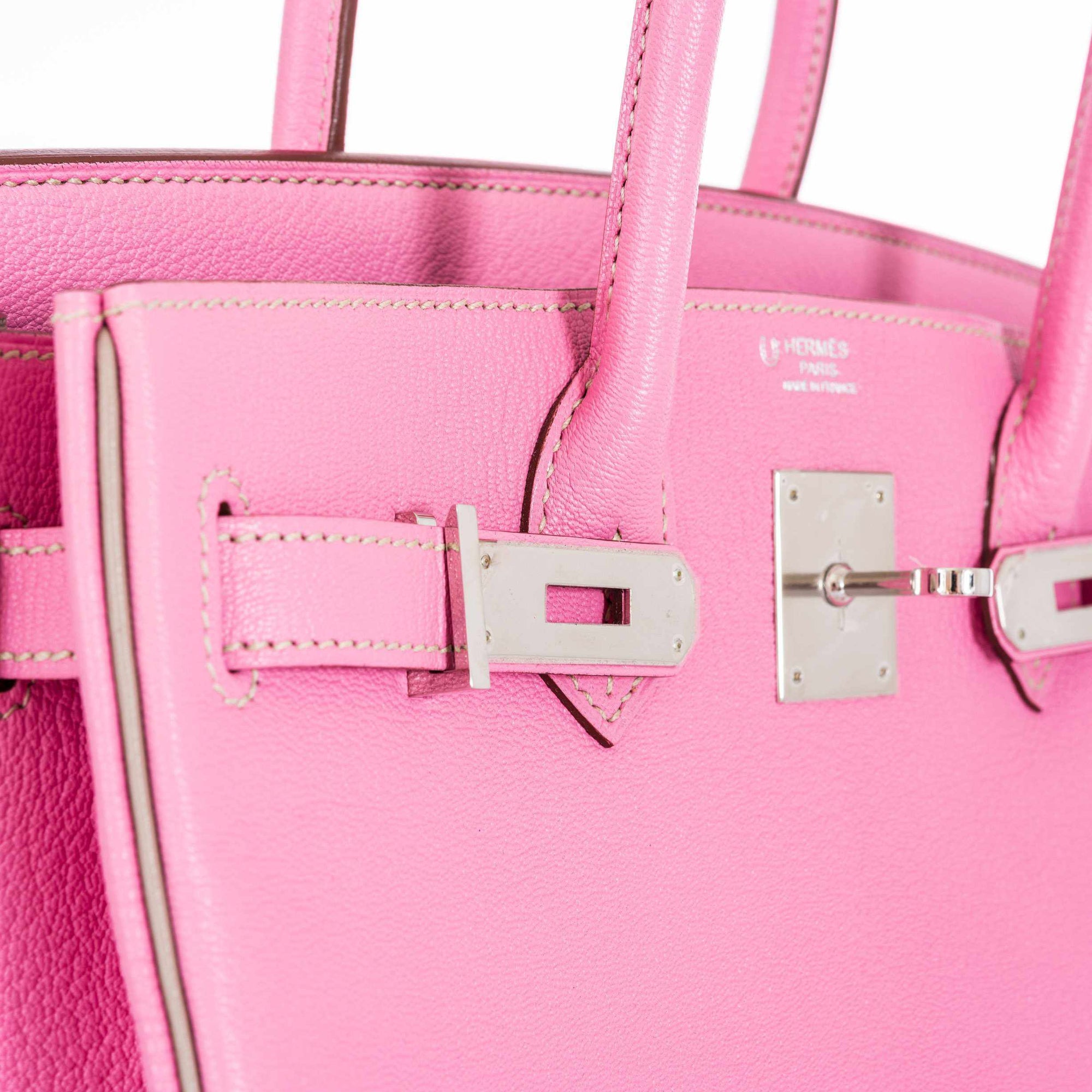 Hermès Birkin 30 HSS Bubblegum/Gris Tourterelle Chèvre Palladium Hardware