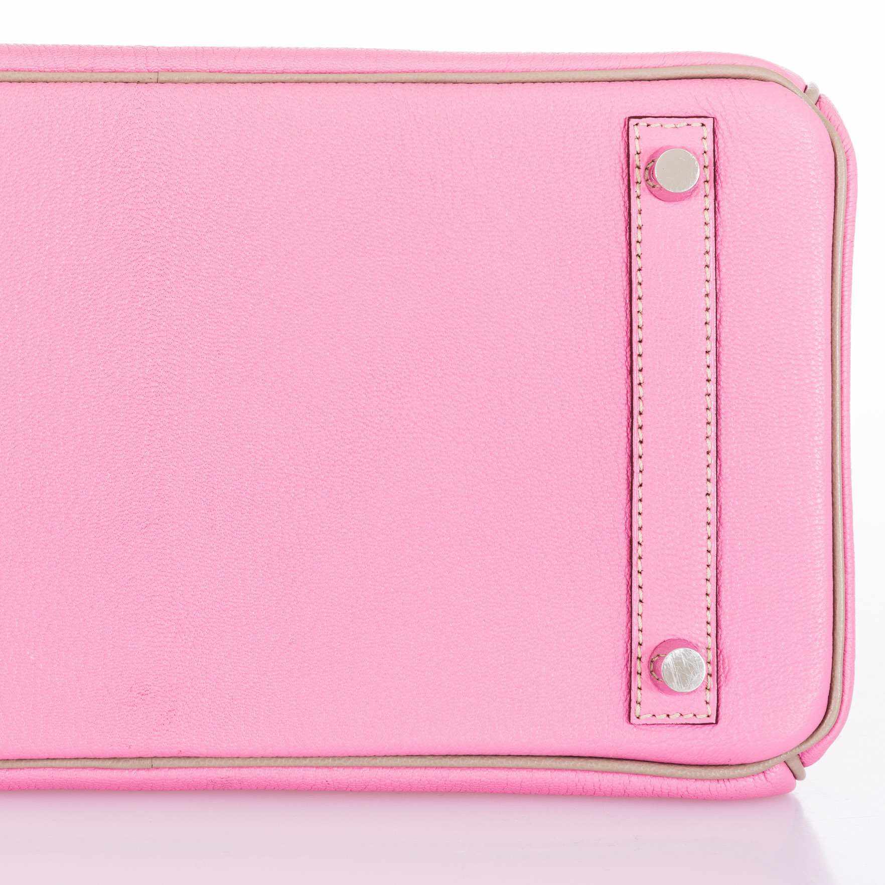 Hermès Birkin 30 HSS Bubblegum/Gris Tourterelle Chèvre Palladium Hardware