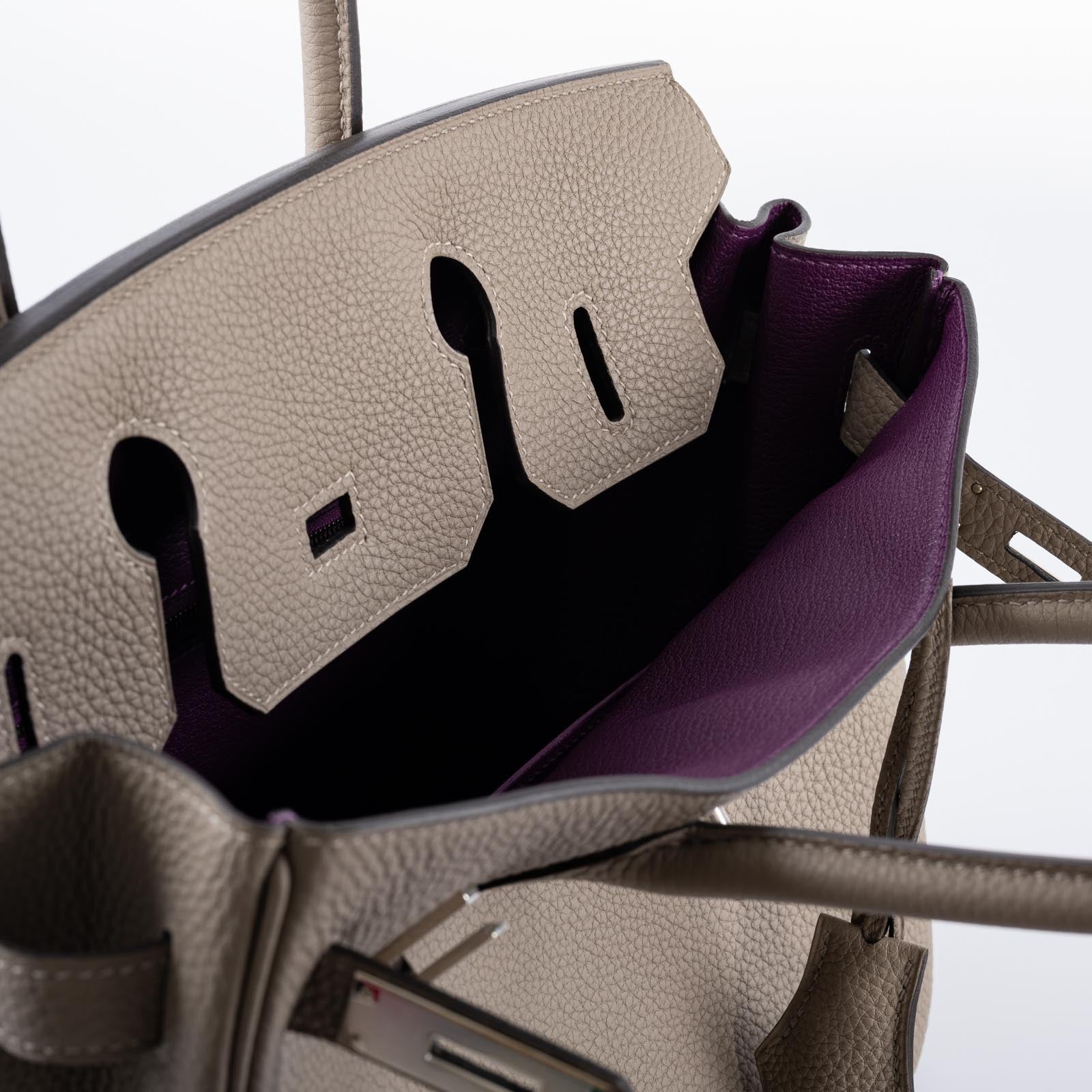 Hermès Birkin 30 HSS Gris Asphalte Togo Cassis Interior Palladium Hardware