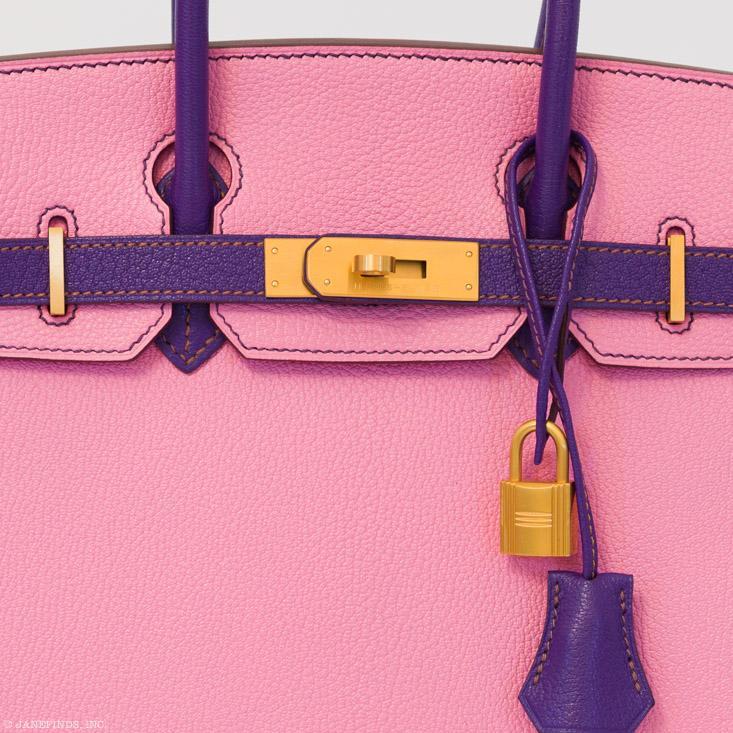 Hermès Birkin 30 HSS Rose Confetti & Anemone Chevre leather Brushed Gold Hardware