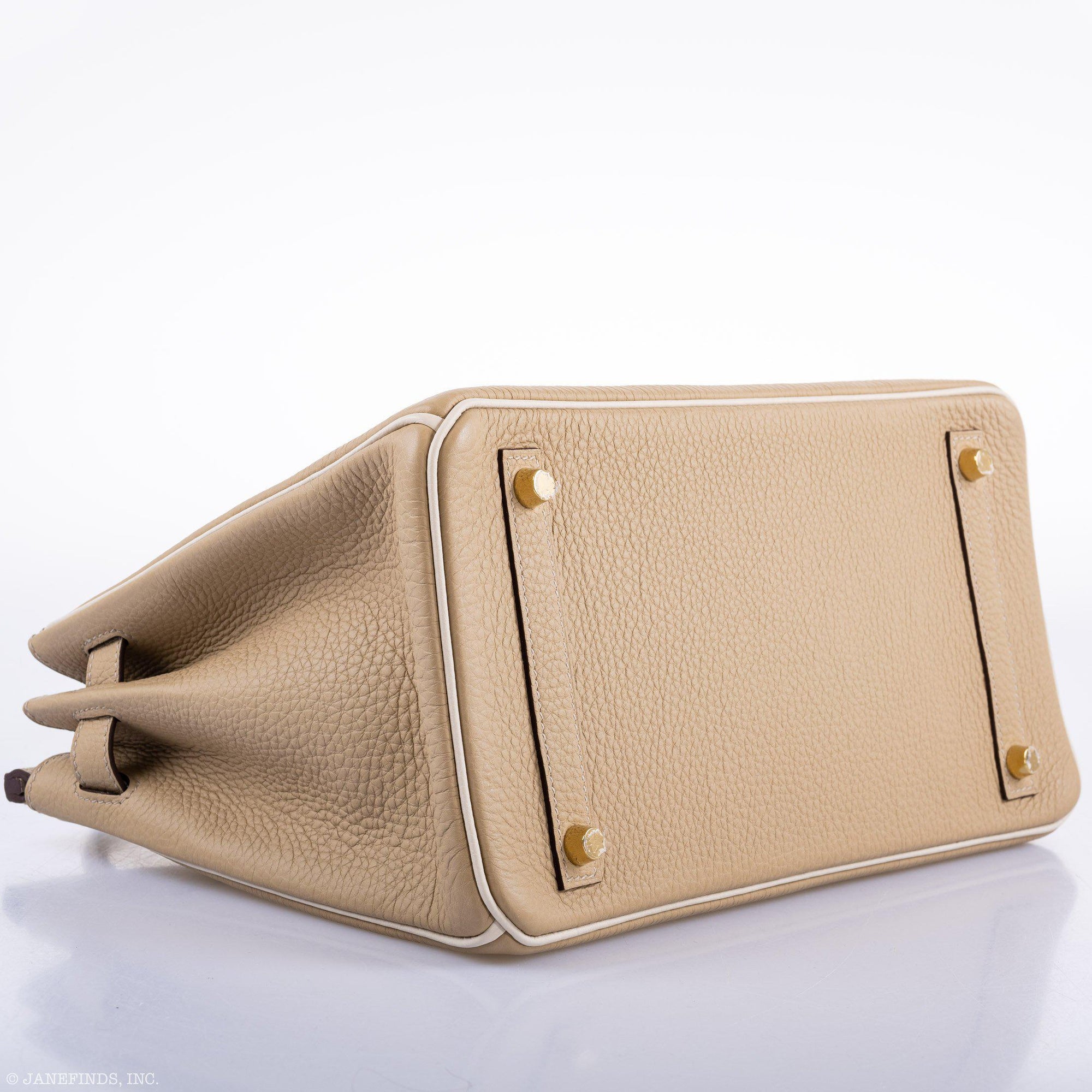 Hermès Birkin 30 HSS Trench Craie Piping Togo Brushed Gold Hardware