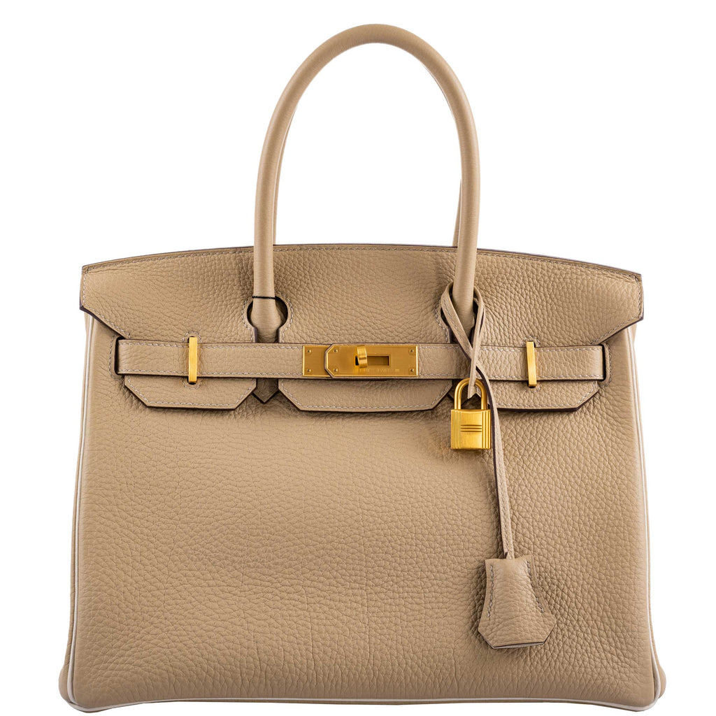 Hermes Birkin 30 Bag Craie Gold Hardware Togo Leather