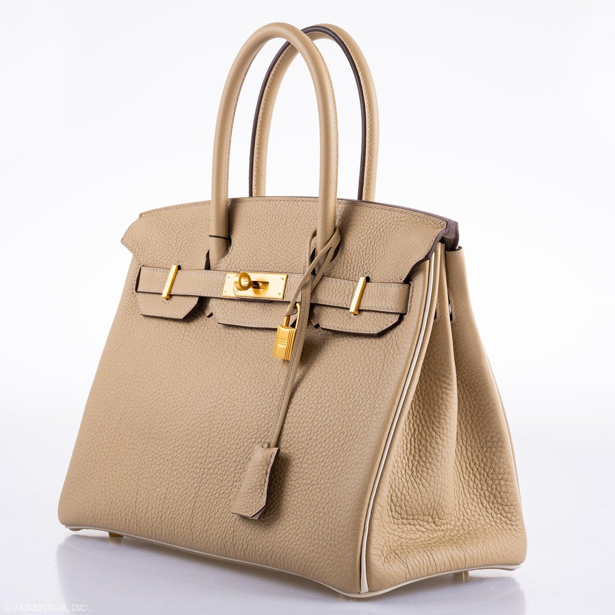 Hermès Birkin 30 HSS Trench Craie Piping Togo Brushed Gold Hardware