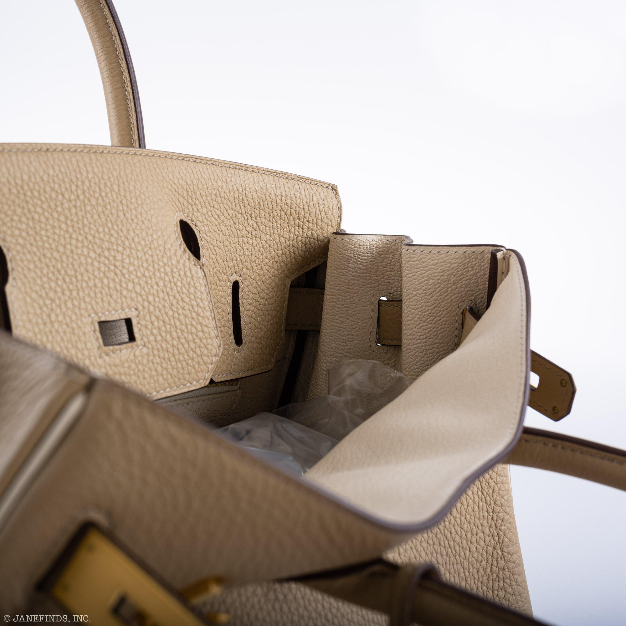 Hermès Birkin 30 HSS Trench Craie Piping Togo Brushed Gold Hardware