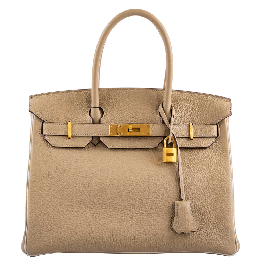 Hermès Birkin 30 HSS Trench Craie Piping Togo Brushed Gold Hardware