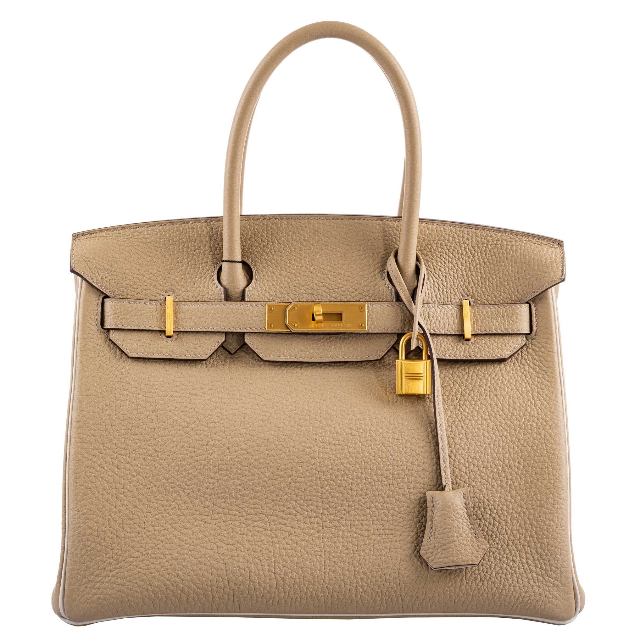 Hermès Birkin 30 HSS Trench Craie Piping Togo Brushed Gold Hardware