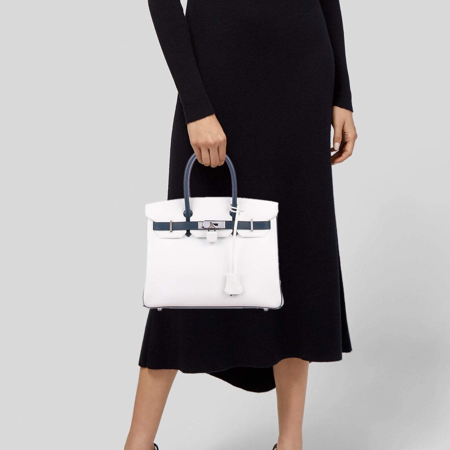 Hermès Birkin 30 HSS White & Blue Marine Epsom leather Palladium Hardware