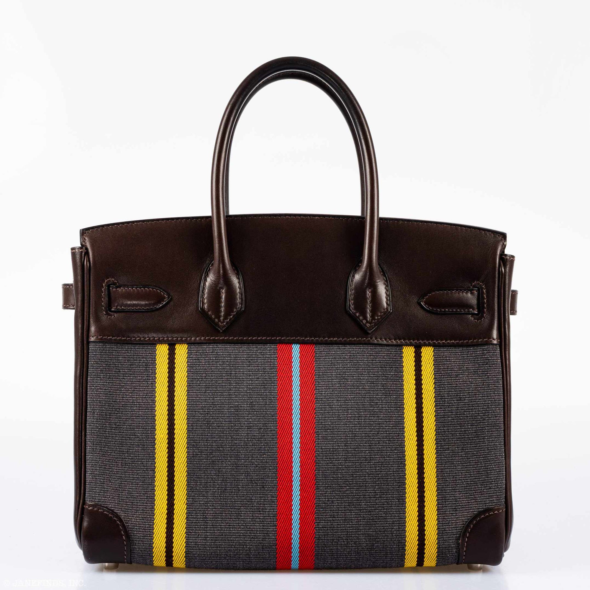 Hermès Birkin 30 Marron Fonce Box Calf & Jumping Canvas Palladium Hardware