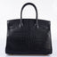 Hermès Birkin 30 Matte Black Porosus Crocodile Gold Hardware