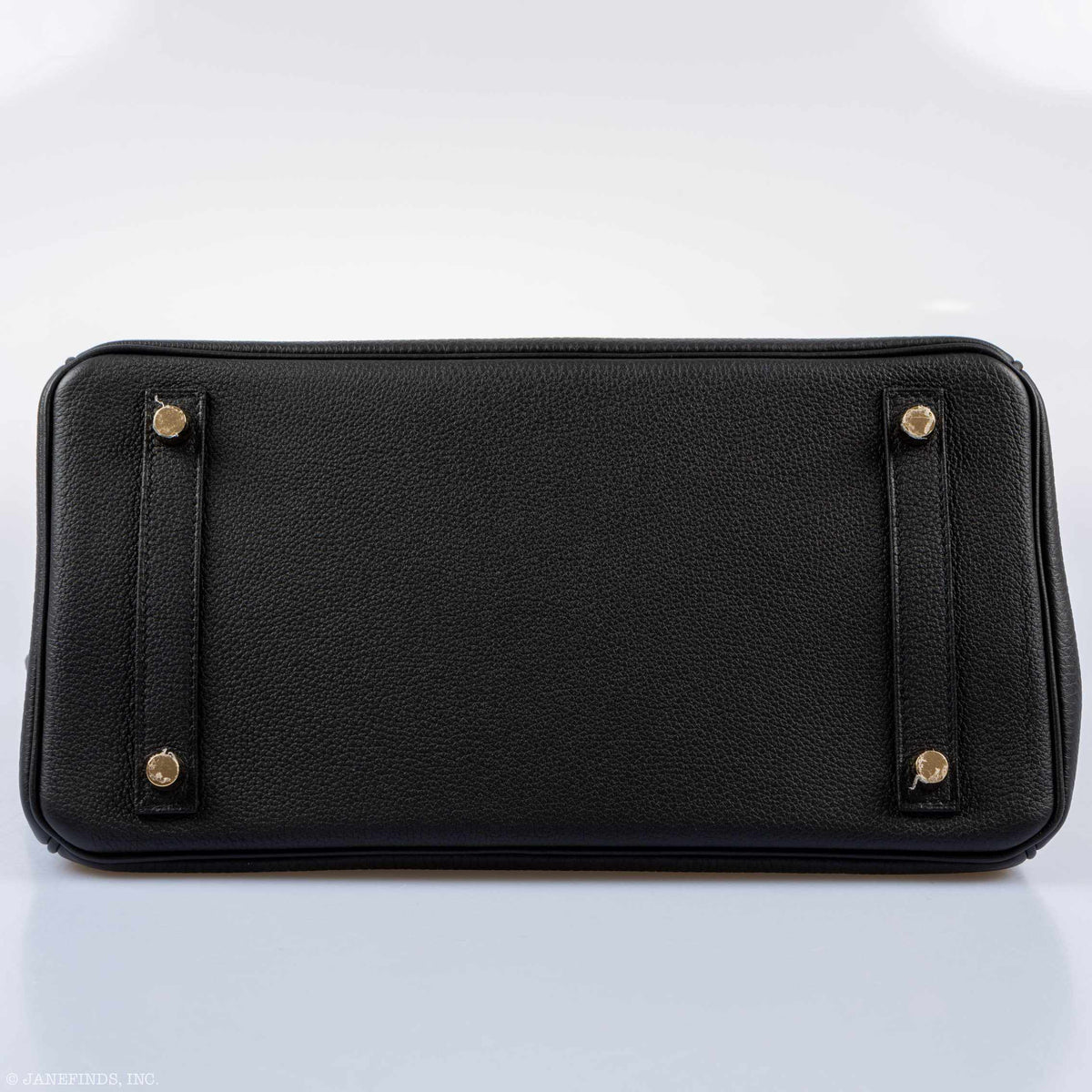 Hermès Birkin 30 Noir Togo Gold Hardware, underside with base studs