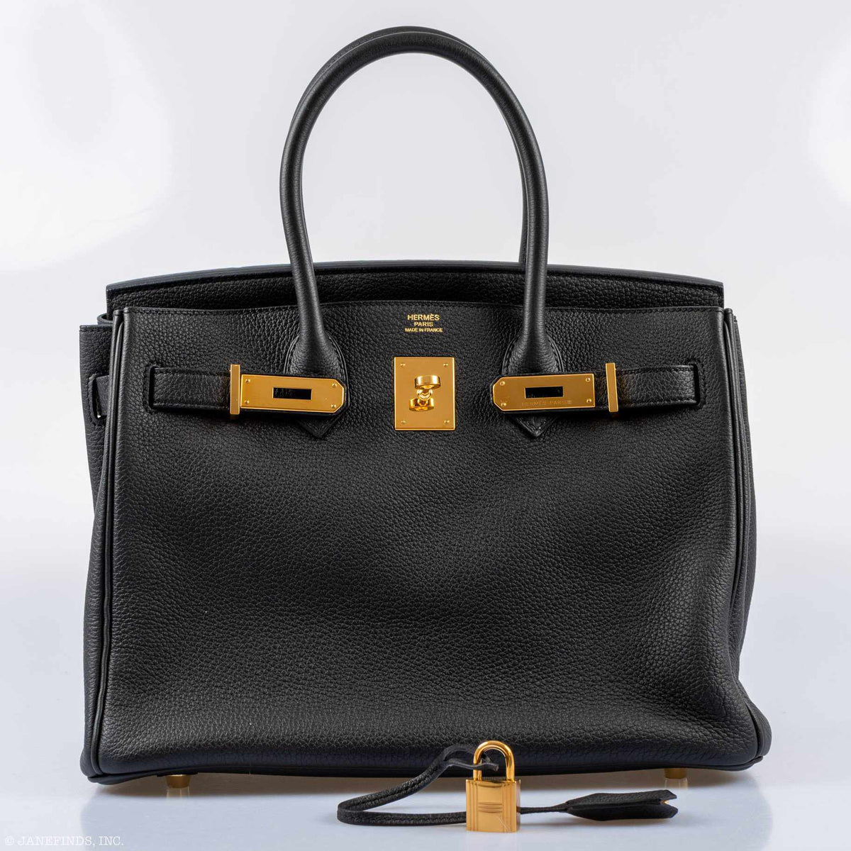 Hermès Birkin 30 Noir Togo Gold Hardware, front view