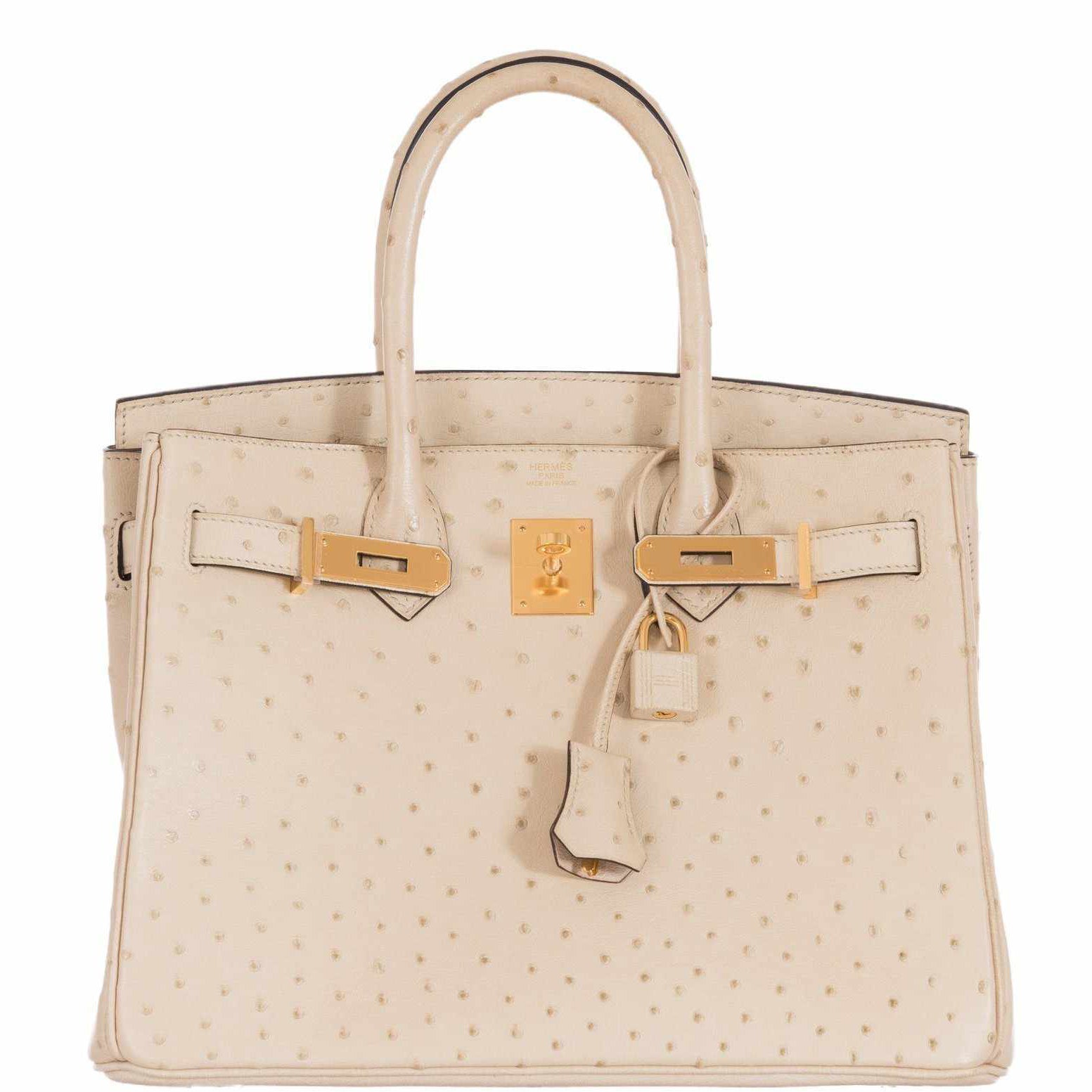 Hermès Birkin 30 Parchemin Ostrich Gold Hardware