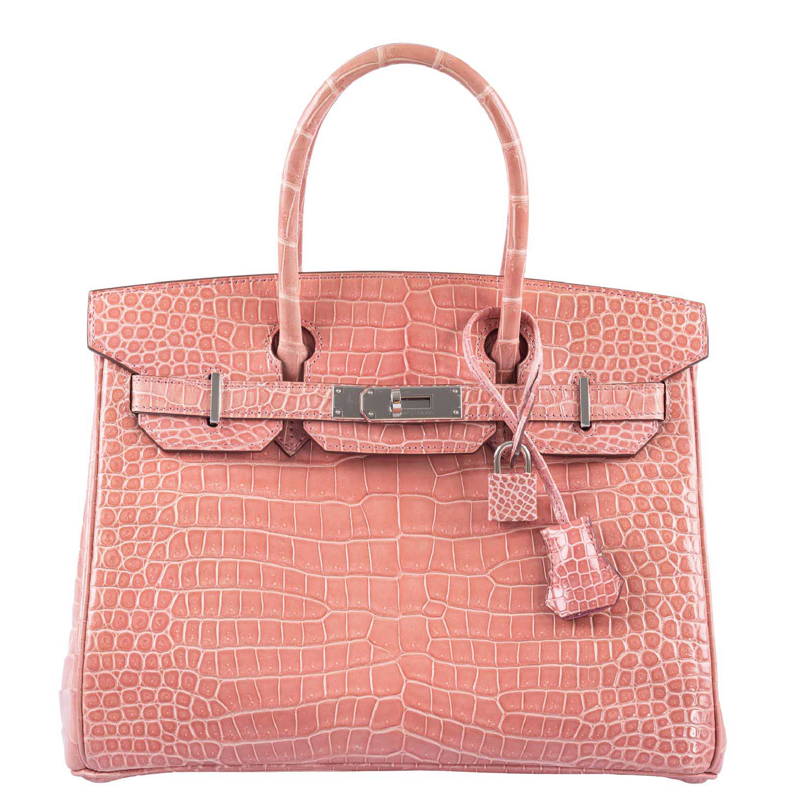 Hermes pink outlet alligator birkin bag