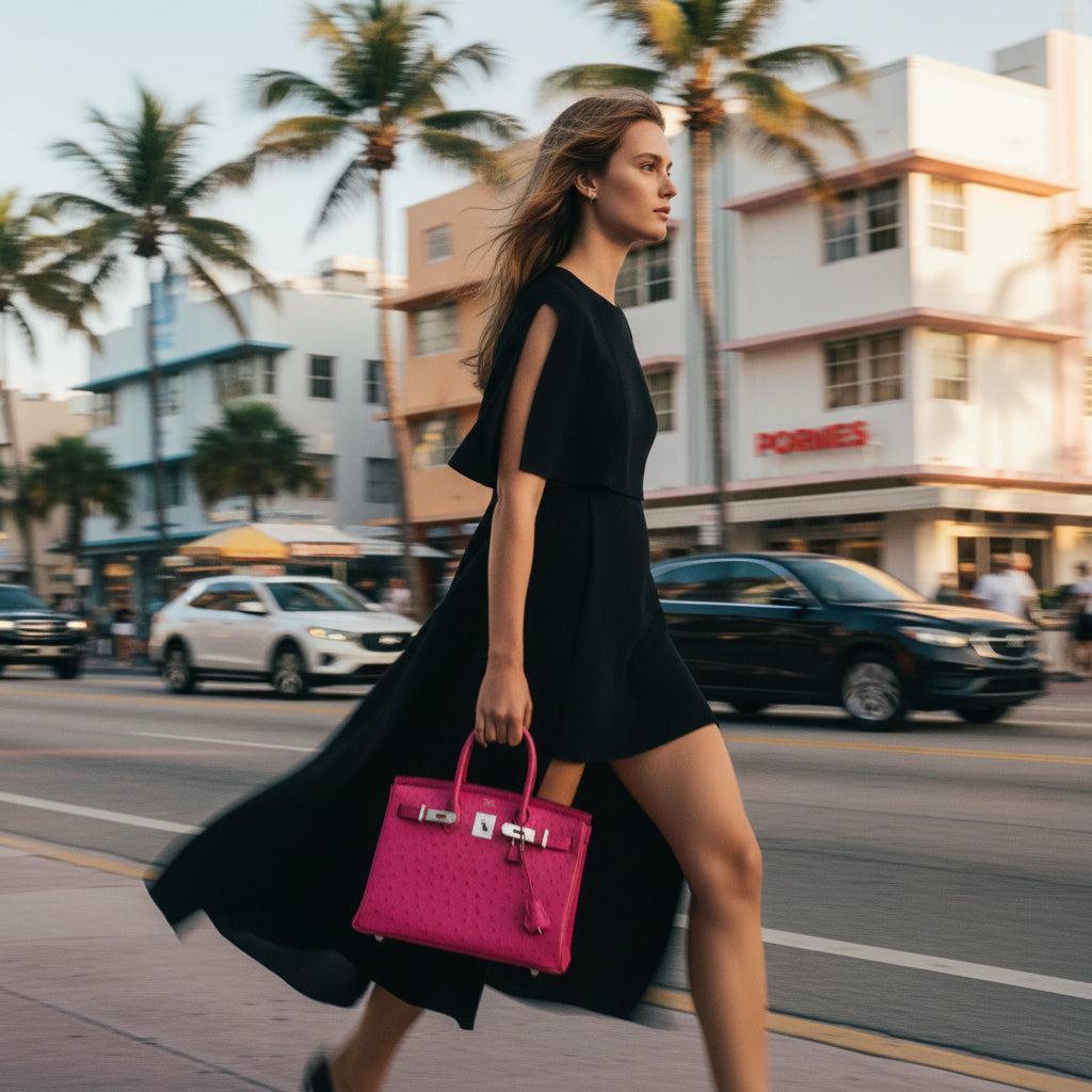 Hermès Birkin 30 Rose Tyrien Ostrich Palladium Hardware | JANEFINDS