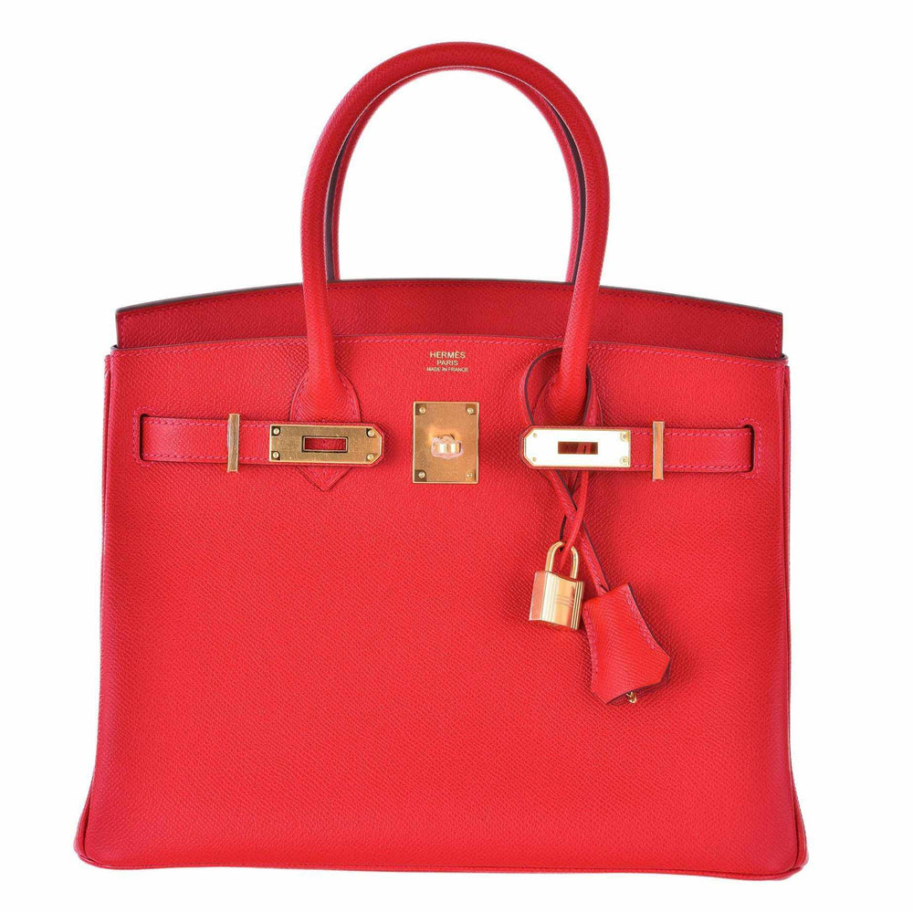 Hermès Birkin 30 Rouge Casaque Epsom Gold Hardware - Stamp X