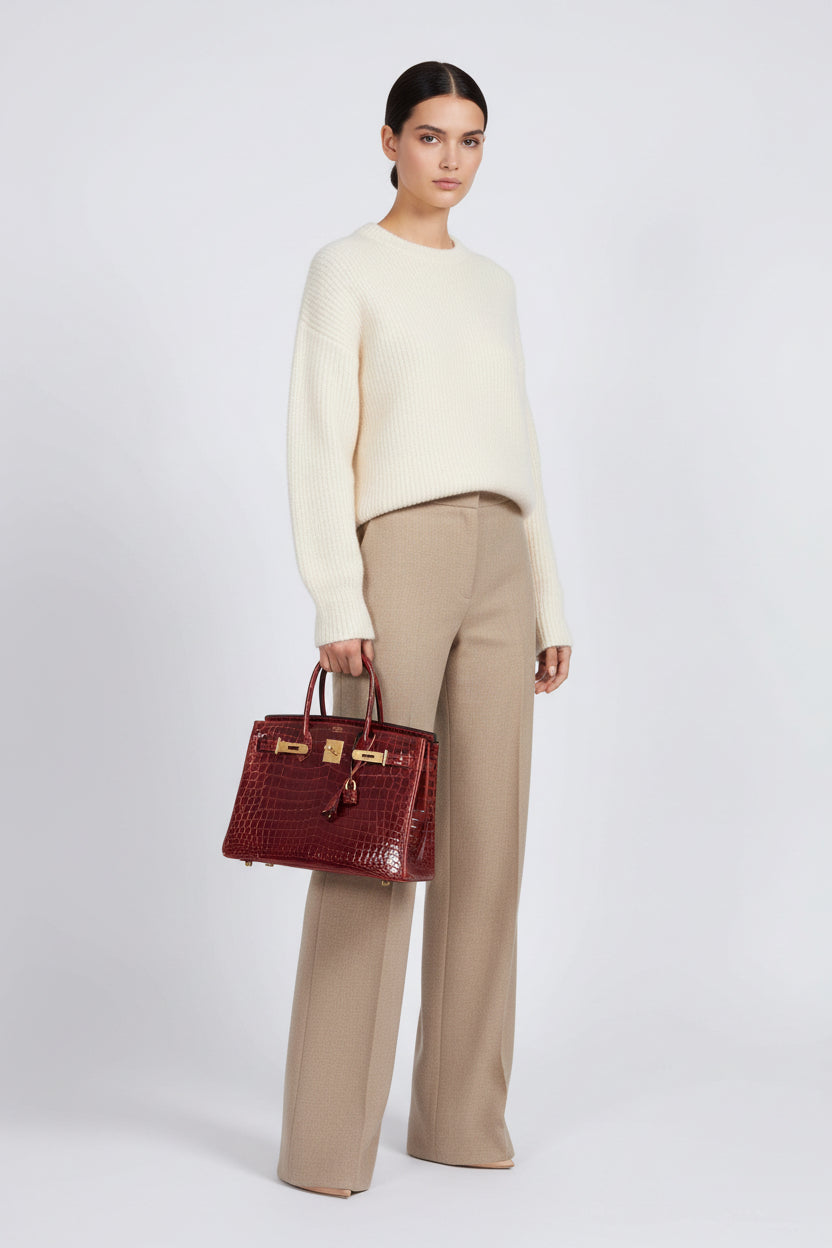 Hermès Birkin 30 Rouge H Niloticus Crocodile Gold Hardware