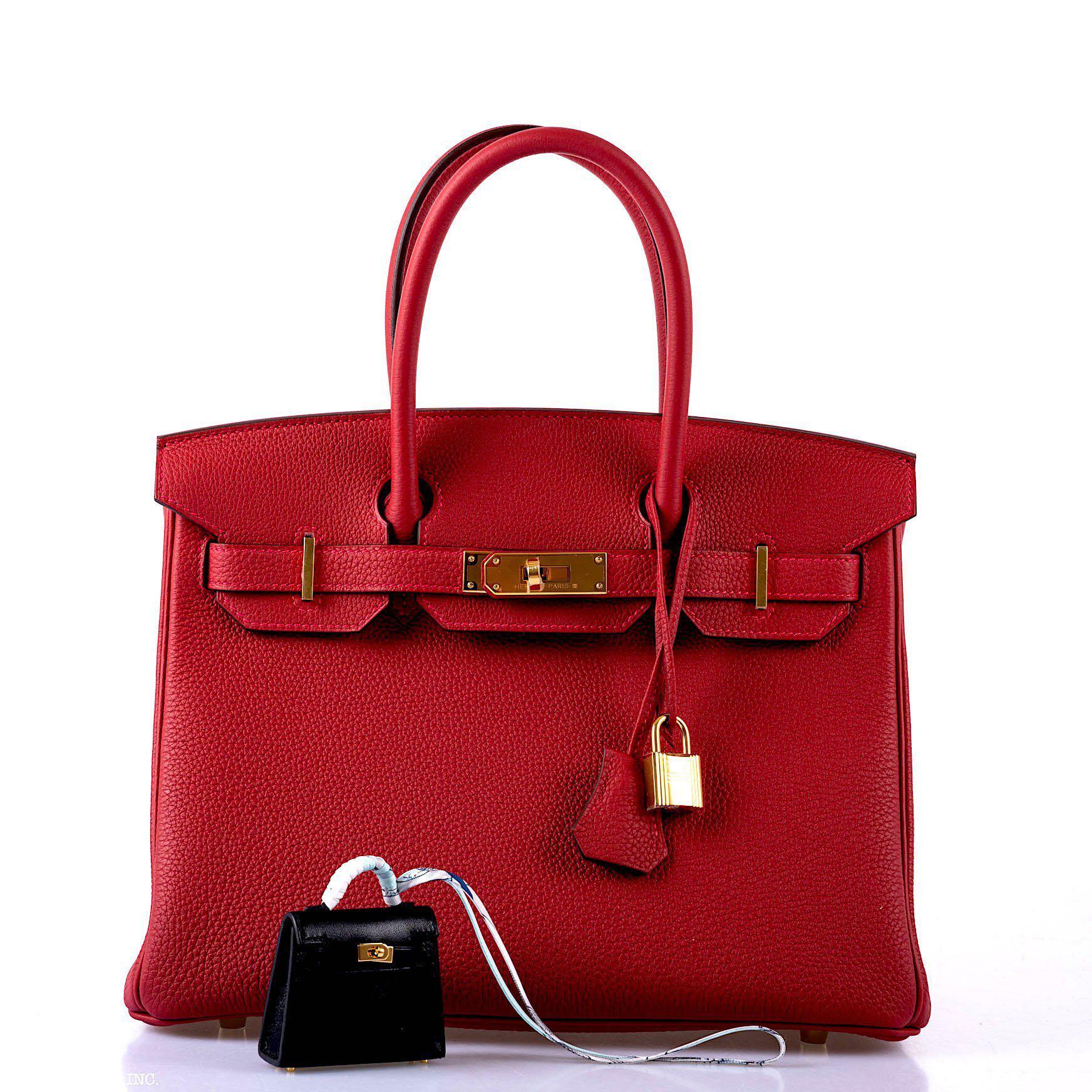 Hermès Birkin 30 Rouge Vif Togo Gold Hardware - 2020, Y