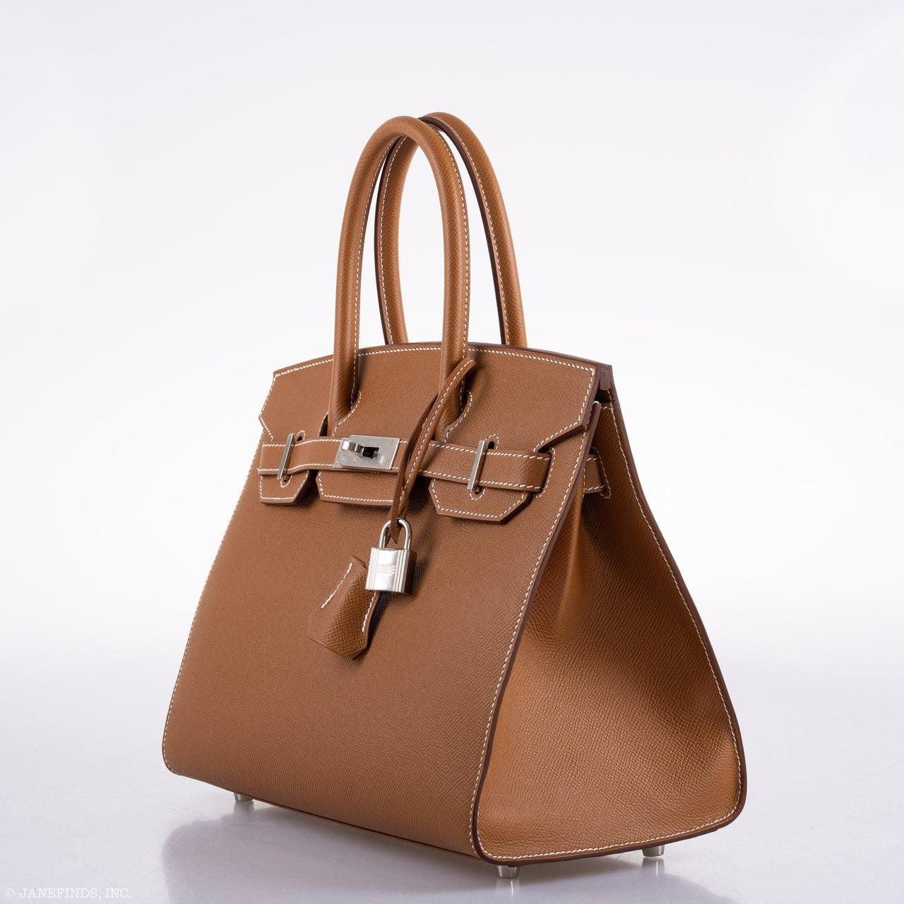 Hermès Birkin 30 Sellier Gold Madame Grain leather Palladium Hardware ...