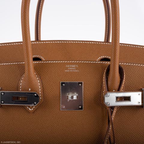 Hermès Birkin 30 Sellier Gold Madame Grain leather Palladium Hardware - 2020, Y