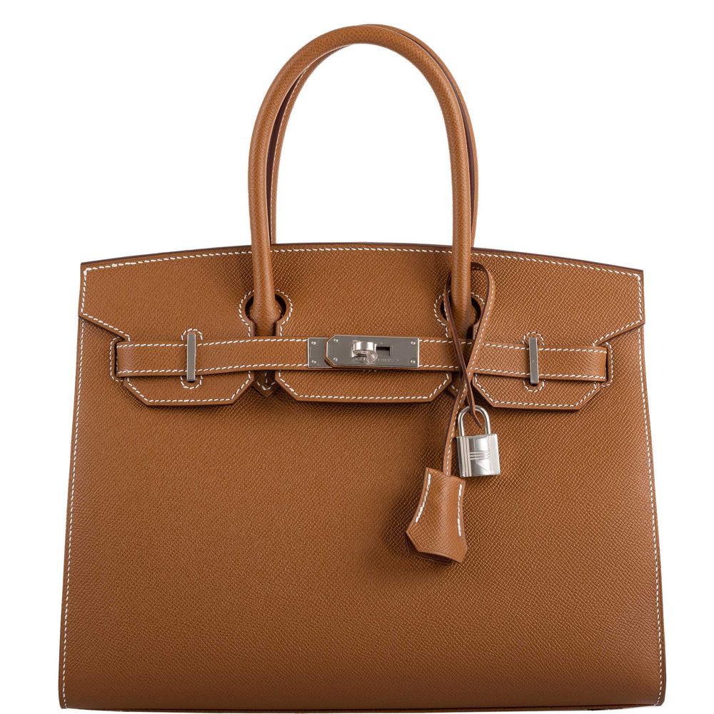 Hermès Birkin 30 Sellier Gold Madame Grain leather Palladium Hardware