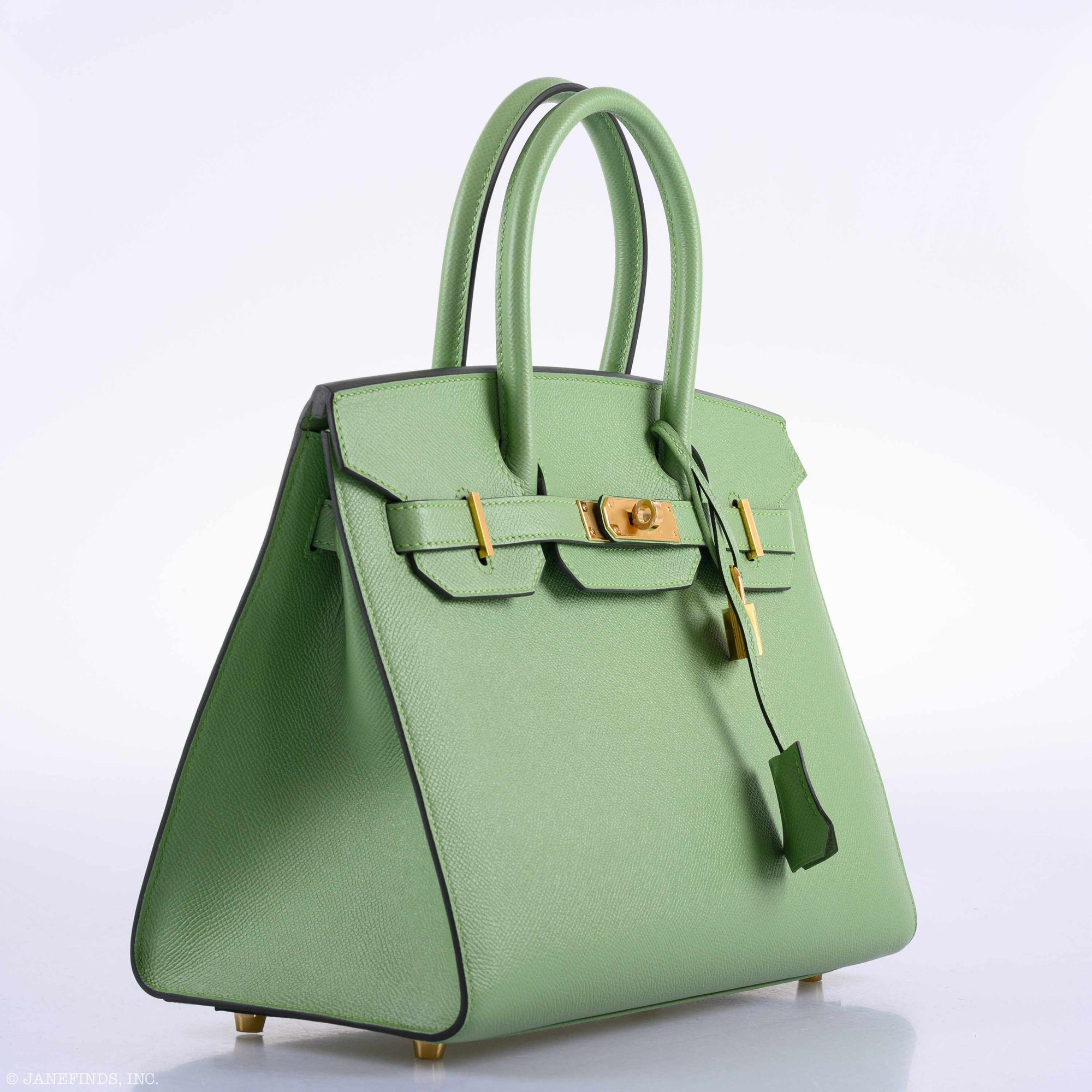 Hermès Birkin 30 Sellier Vert Criquet Madame Grain Gold Hardware