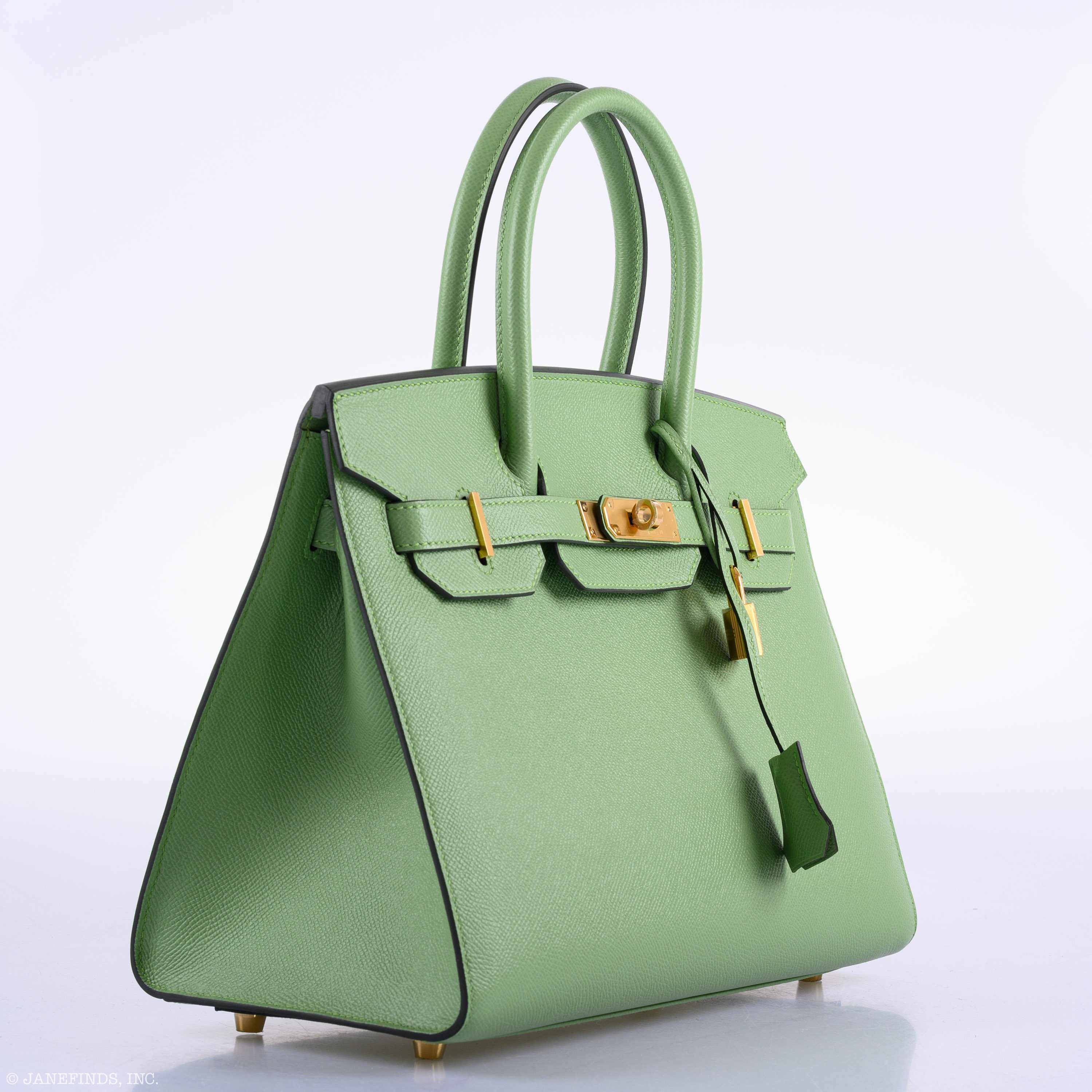 Hermès Birkin 30 Sellier Vert Criquet Madame Grain Gold Hardware