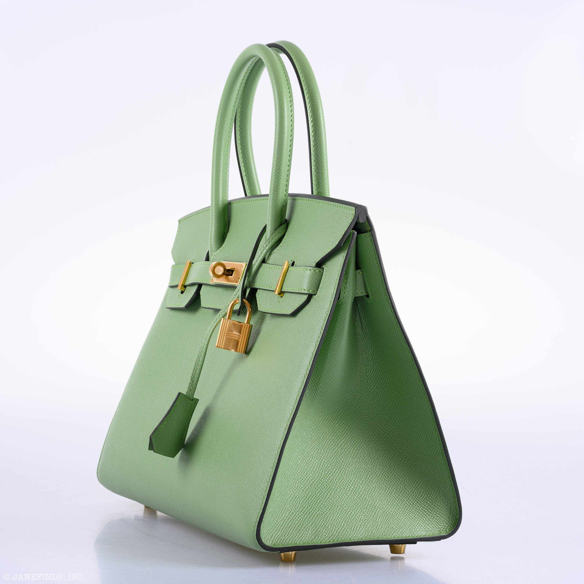Hermès Birkin 30 Sellier Vert Criquet Madame Grain Gold Hardware
