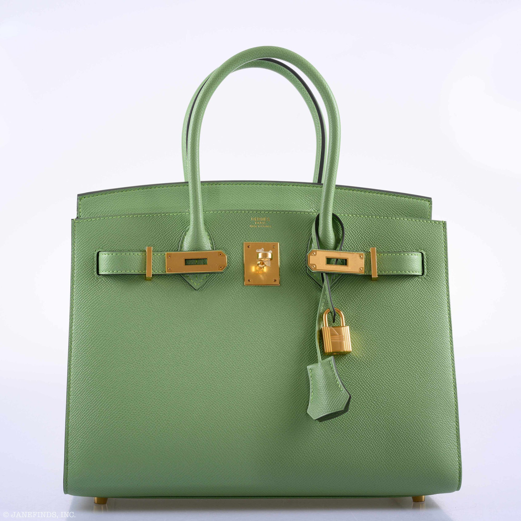 Hermès Birkin 30 Sellier Vert Criquet Madame Grain Gold Hardware