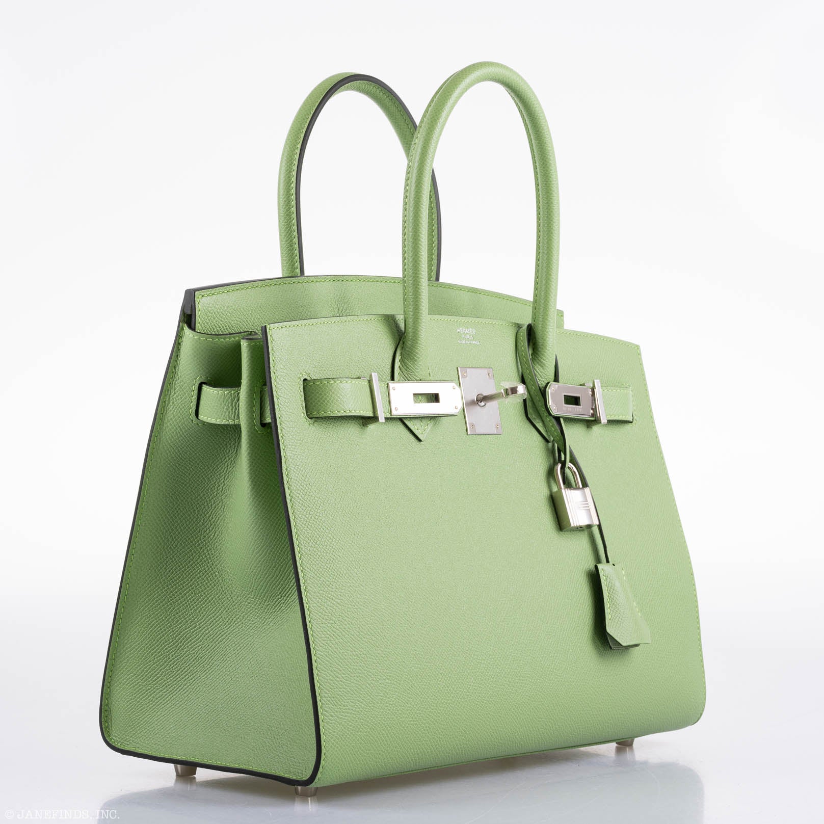 Hermès Birkin 30 Sellier Vert Criquet Madame Grain Palladium Hardware