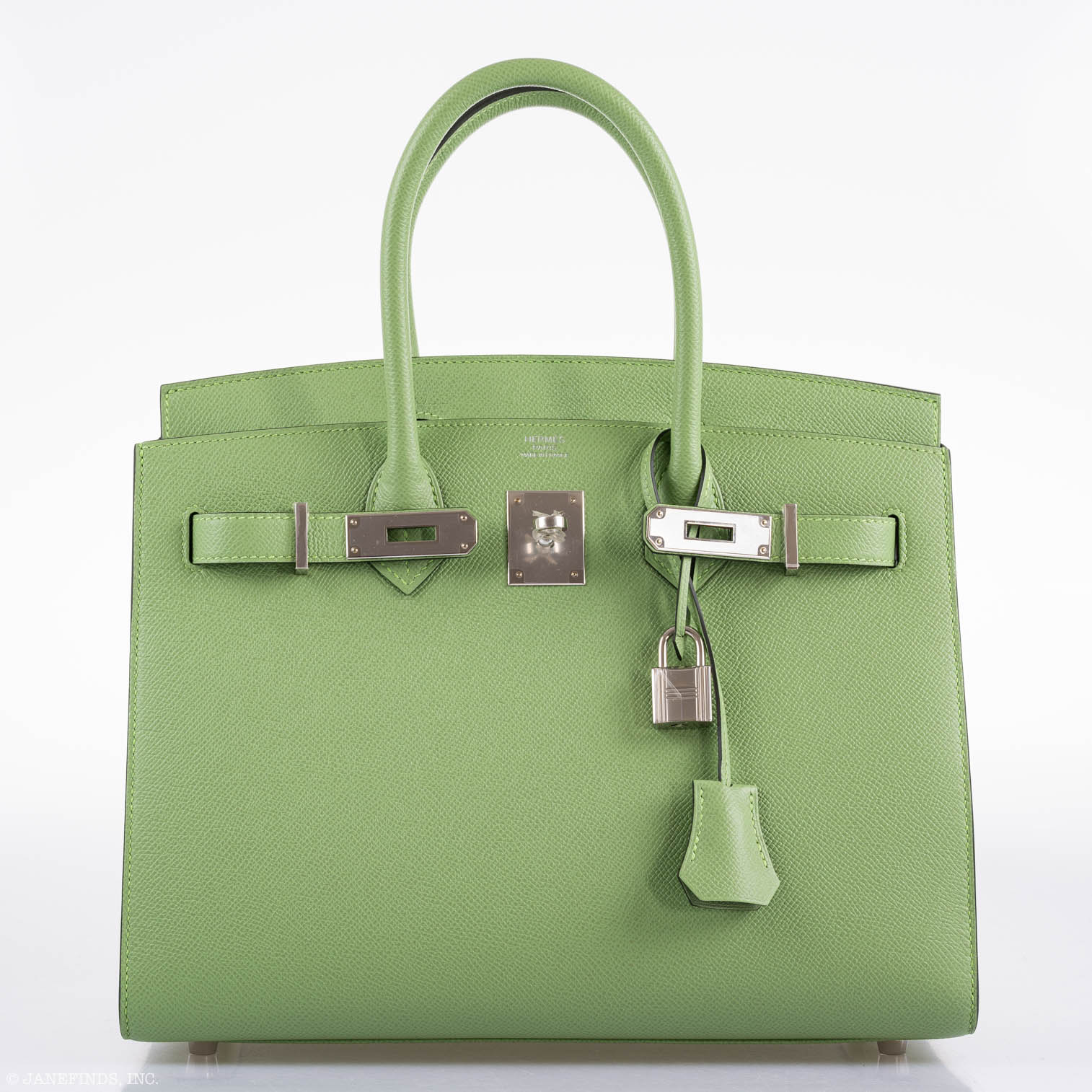 Hermès Birkin 30 Sellier Vert Criquet Madame Grain Palladium Hardware