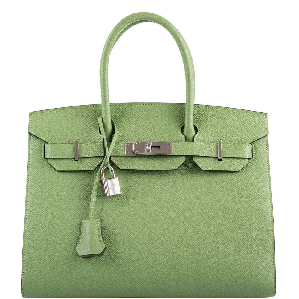 Hermès Birkin 30 Sellier Vert Criquet Madame Grain Palladium Hardware