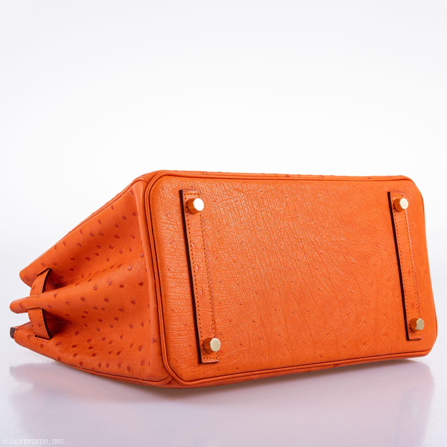 Hermès Birkin 30 Tangerine Ostrich with Gold Hardware