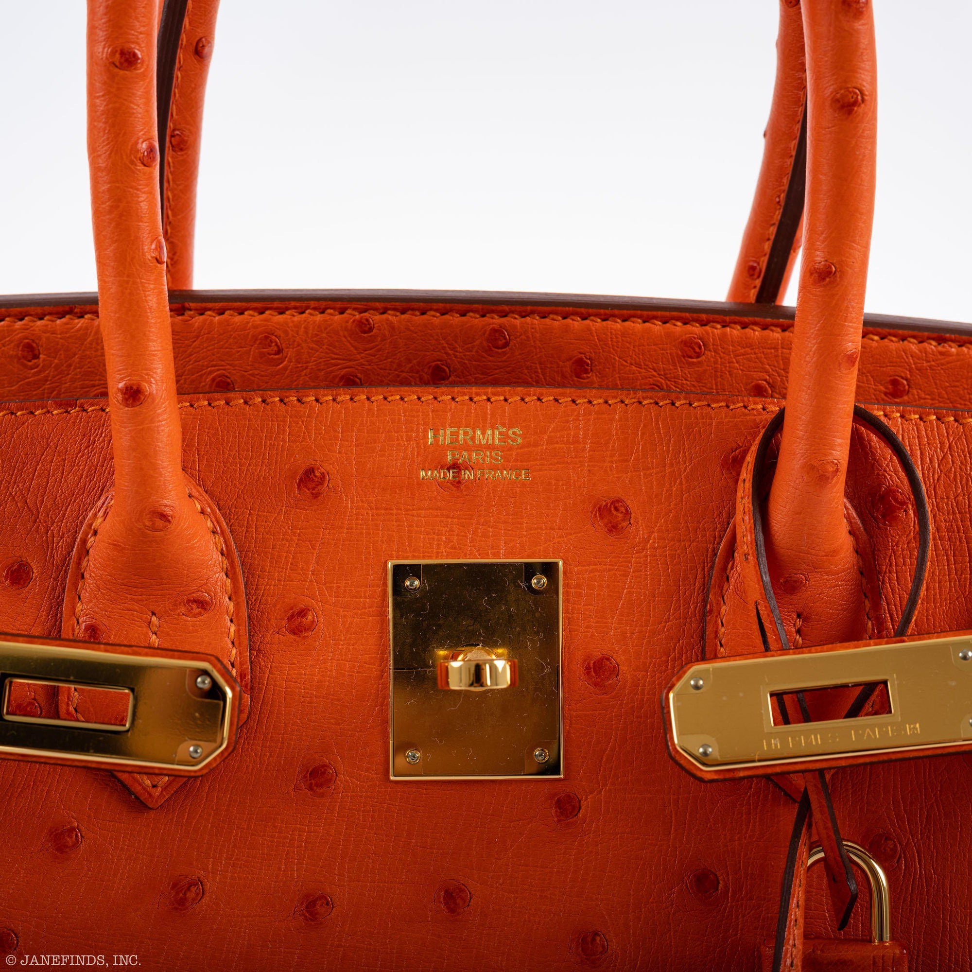 Hermès Birkin 30 Tangerine Ostrich with Gold Hardware
