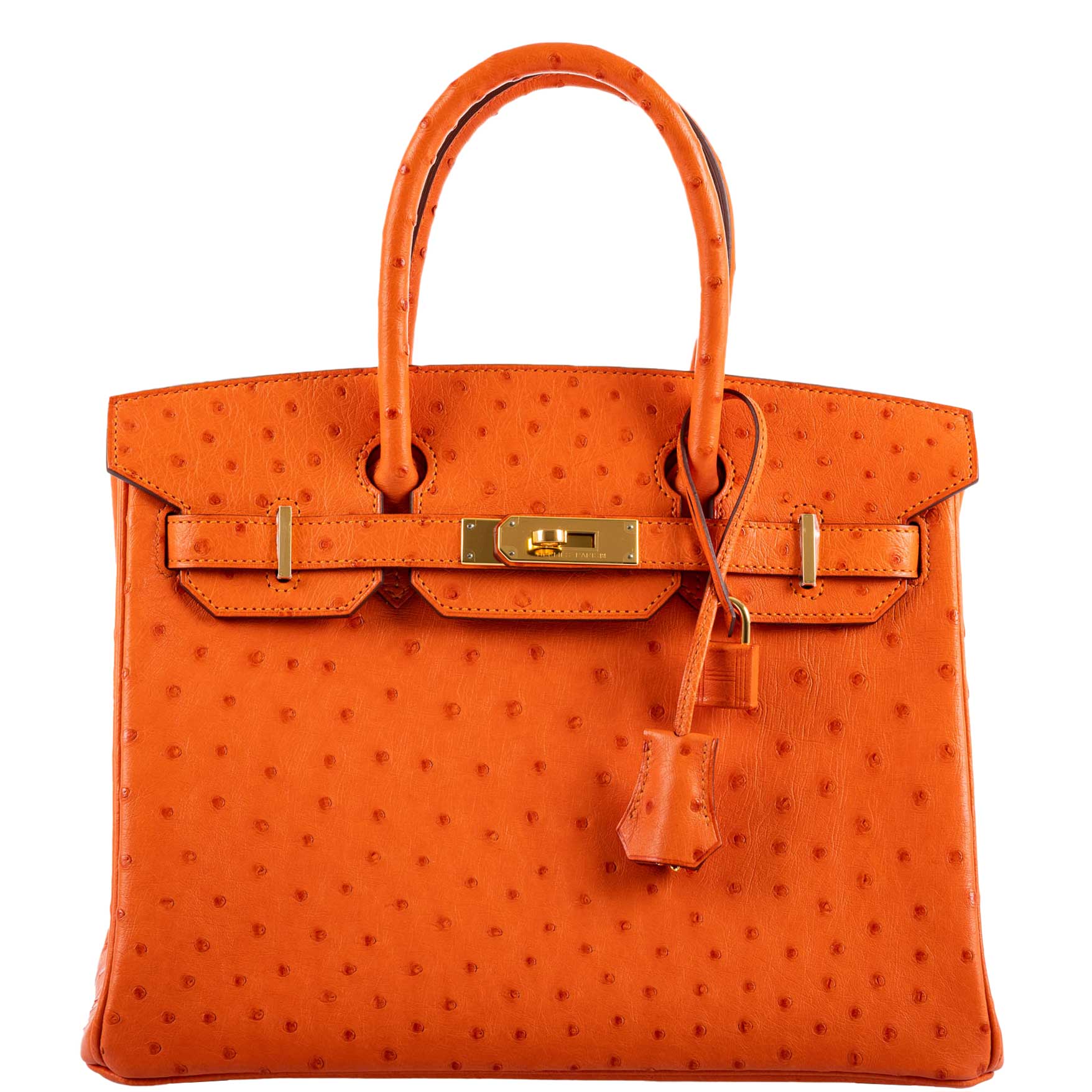 Hermès Birkin 30 Tangerine Ostrich with Gold Hardware