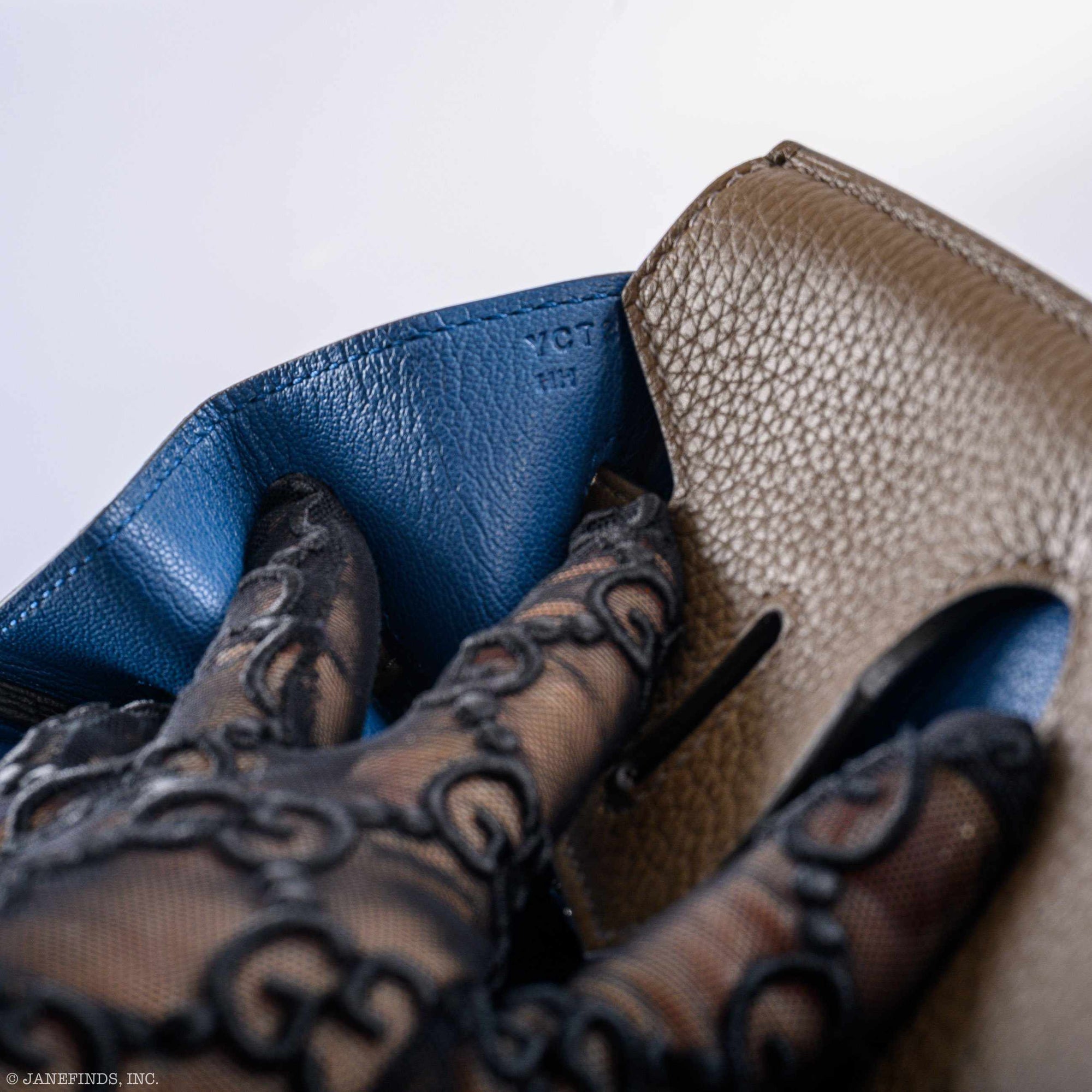 Hermès Birkin 30 Verso Taupe & Blue Agate Clemence Palladium Hardware