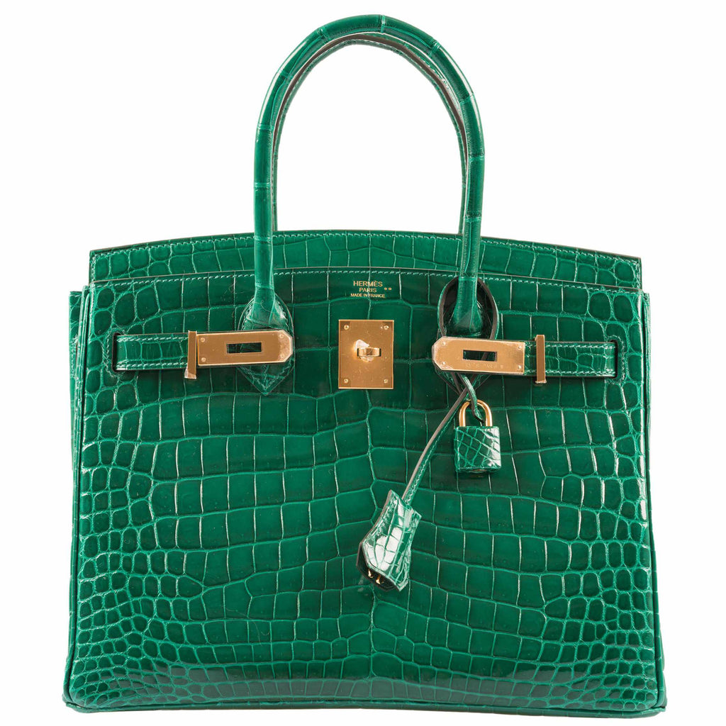 Hermes Birkin Bag Ostrich Leather Gold Hardware In Green