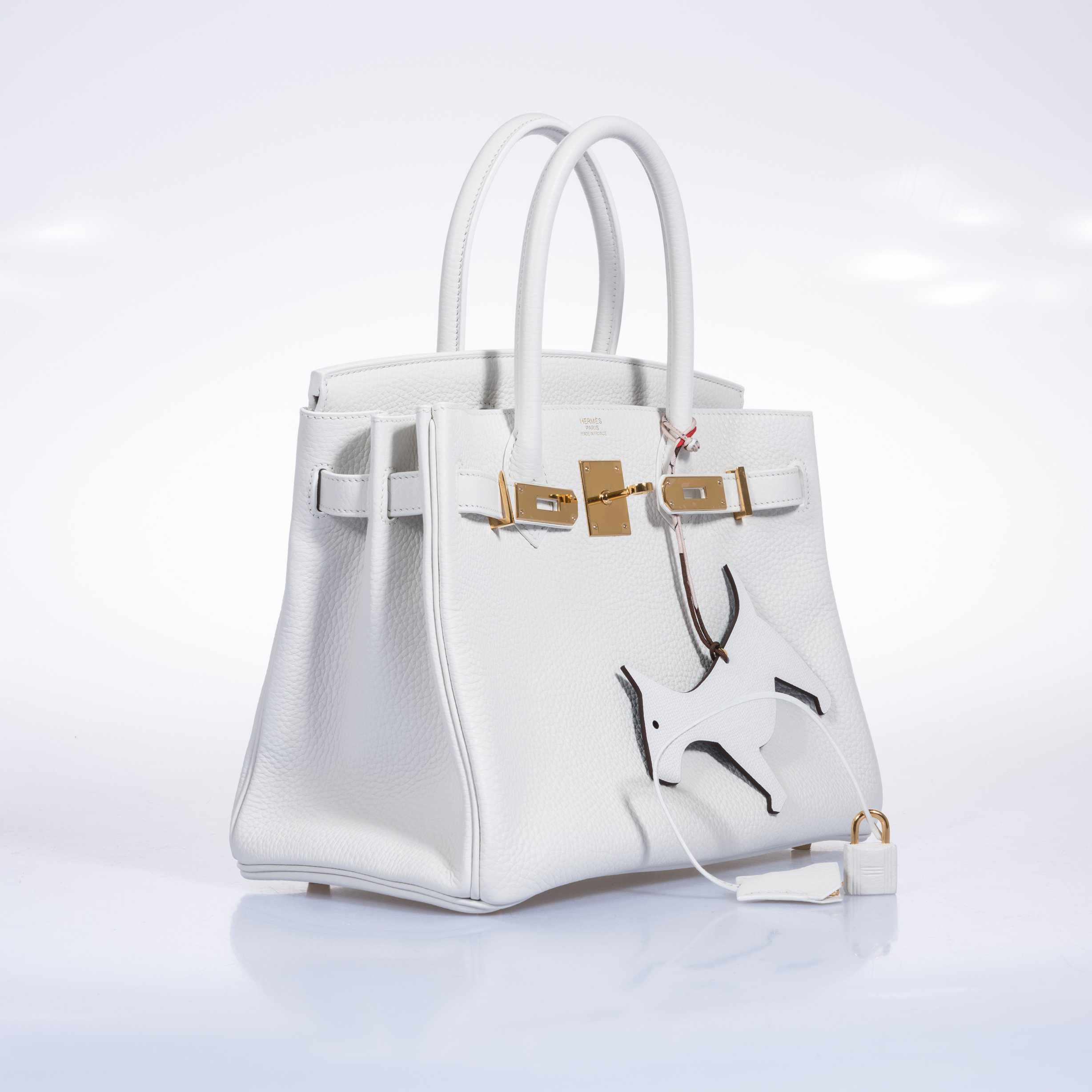 Hermès Birkin 30 White Clemence Gold Hardware