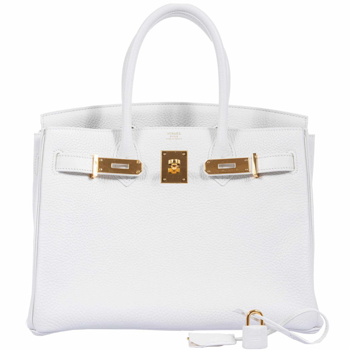 Hermès Birkin 30 White Clemence with Gold Hardware