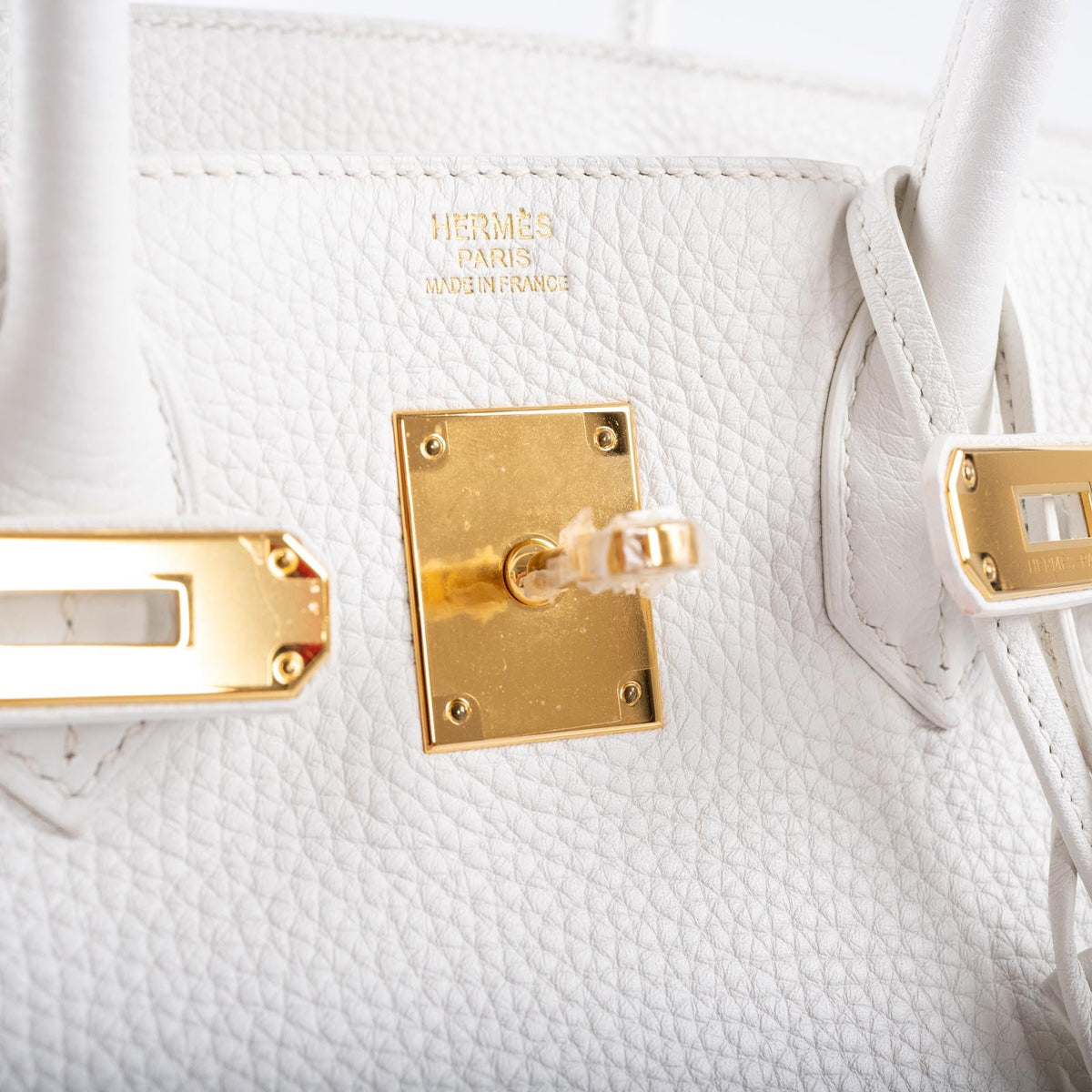 Hermès Birkin 30 White Clemence with Gold Hardware