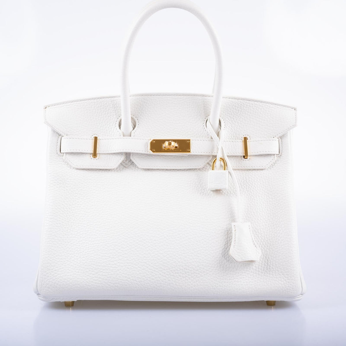 Hermès Birkin 30 White Clemence with Gold Hardware