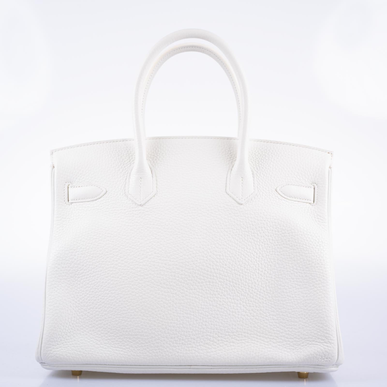 Hermès Birkin 30 White Clemence with Gold Hardware