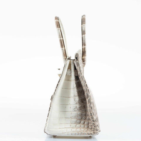 Hermès Birkin 30 White Himalayan Niloticus Crocodile Palladium Hardware