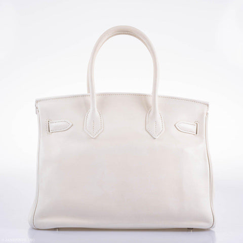 Hermès Birkin 30 White Swift with Palladium Hardware - 2007, K Square